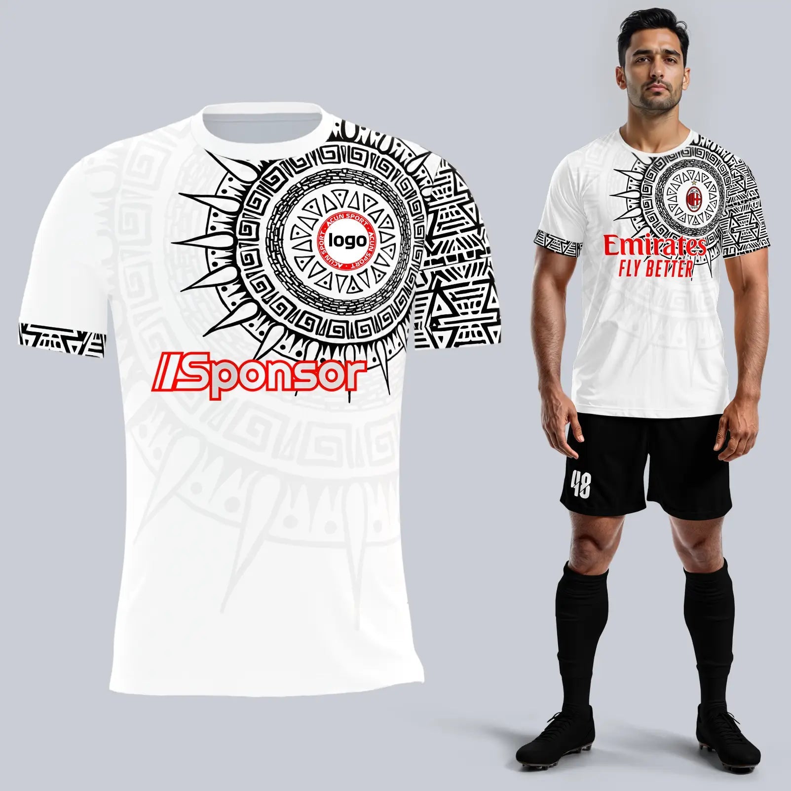 Milan Beyaz Forması | Forma Yaptırma Milan Beyaz Forması | Forma Yaptırma